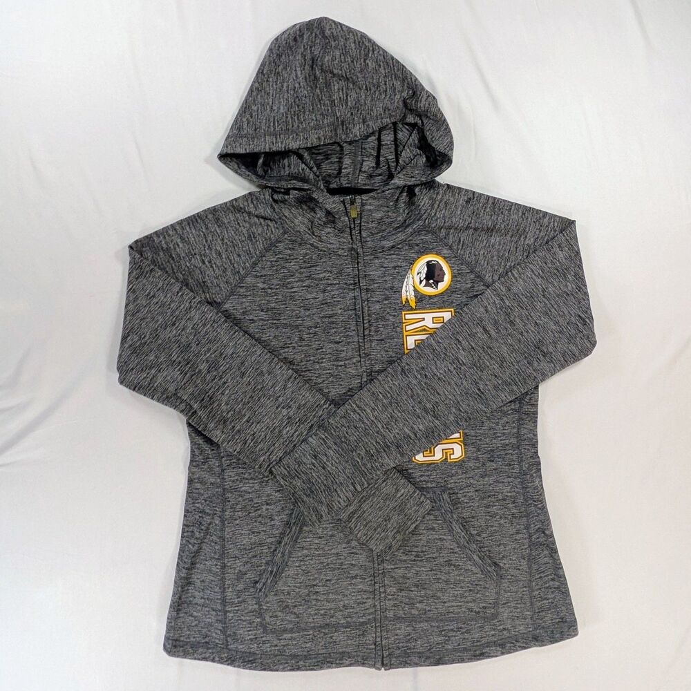 NFL Team Apparel Redskins Womens Large Grey Zip Up Hoodie athleisure